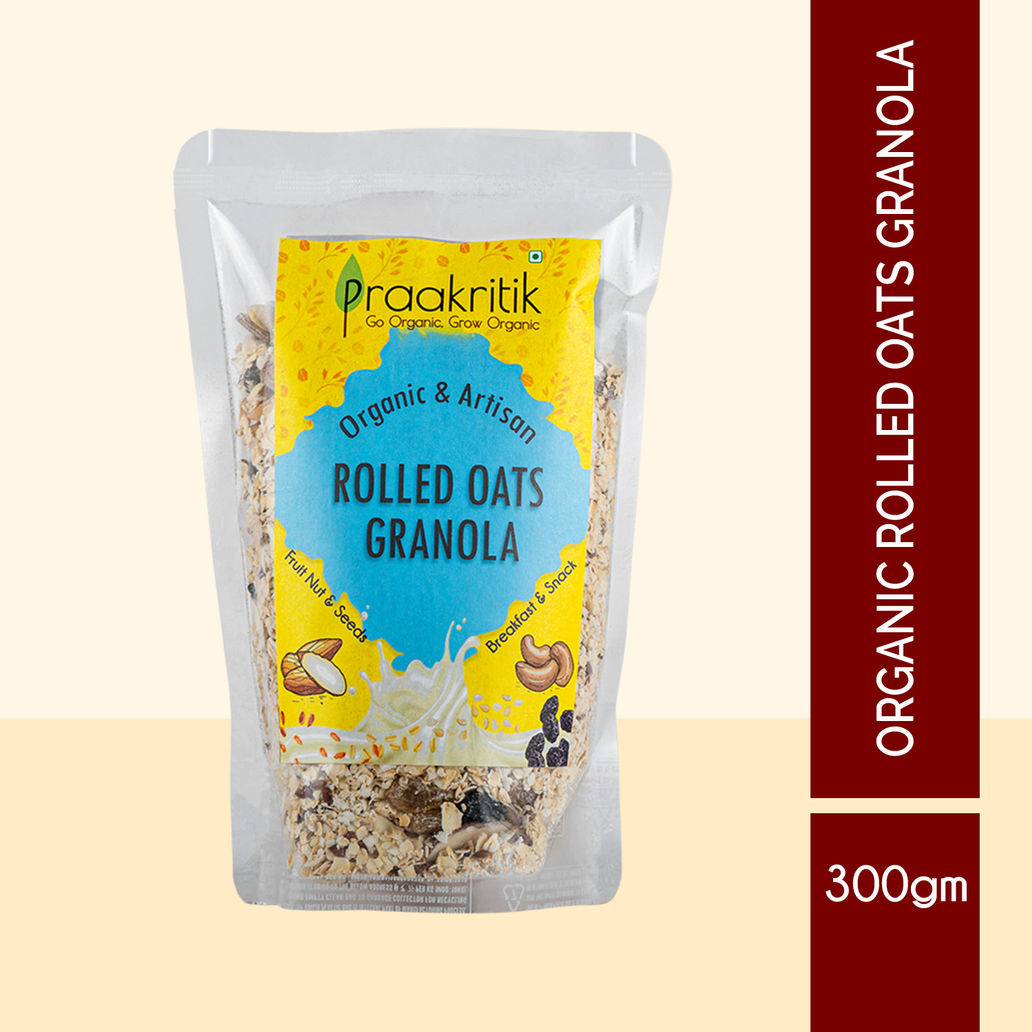 Healthy Granola Rolled Oats | 300 G | Praakritik